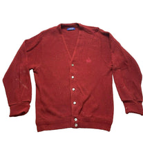 Load image into Gallery viewer, VTG IZOD Sweater Adult Extra Large Maroon Embroidered Logo Knitted Cardigan Mens