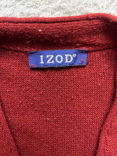 Load image into Gallery viewer, VTG IZOD Sweater Adult Extra Large Maroon Embroidered Logo Knitted Cardigan Mens