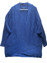 Load image into Gallery viewer, Torrid Sweater Womens 3 (3X) Blue Knitted Cardigan Open Front Jacket Ladies