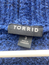 Load image into Gallery viewer, Torrid Sweater Womens 3 (3X) Blue Knitted Cardigan Open Front Jacket Ladies