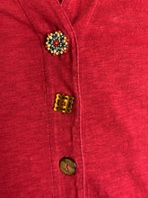 Load image into Gallery viewer, Soft Surroundings Shirt Womens Extra Small Red Danielle Oversized Lagenlook Boho