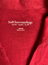 Load image into Gallery viewer, Soft Surroundings Shirt Womens Extra Small Red Danielle Oversized Lagenlook Boho