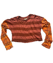 Load image into Gallery viewer, Free People We The Free Shirt Womens Extra Small Jamie Patchwork Oversized Crop