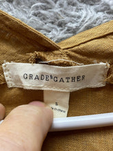 Load image into Gallery viewer, Anthropologie Grade & Gather Shirt Women Small Tan Tie Boho Peasant Linen Blouse
