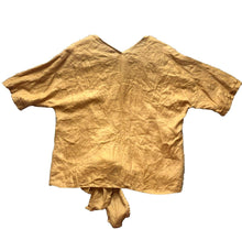 Load image into Gallery viewer, Anthropologie Grade & Gather Shirt Women Small Tan Tie Boho Peasant Linen Blouse