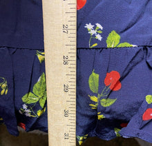 Load image into Gallery viewer, ASTR The Label Dress Women Medium Navy AOP Cherry Viscose Fit Flare Boho Peasant