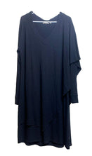 Load image into Gallery viewer, Soft Surroundings Dress Womens Large Marla Draped Asymmetrical Lagenlook Layered