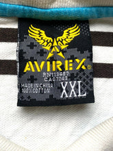 Load image into Gallery viewer, VTG Avirex Shirt Adult 2XL XXL Striped Embroidered Rugby Golf Polo White 90s Men
