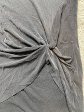 Load image into Gallery viewer, Korye Shirt Womens Small Slate Gray Twisted Knot Modal Blouse Casual Ribbed Lady