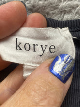 Load image into Gallery viewer, Korye Shirt Womens Small Slate Gray Twisted Knot Modal Blouse Casual Ribbed Lady