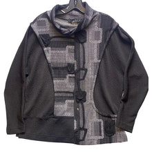 Load image into Gallery viewer, Ali Miles Jacket Tunic Womens Small Abstract Artsy Art to Wear Black Gray