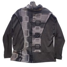 Load image into Gallery viewer, Ali Miles Jacket Tunic Womens Small Abstract Artsy Art to Wear Black Gray