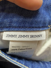 Load image into Gallery viewer, Paige Jeans Womens 33x25 Blue Denim Jimmy Jimmy Skinny Distressed Cuffed Ladies
