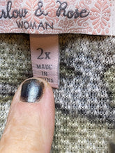 Load image into Gallery viewer, Harlow Rose Sweater Womens 2X Camo Asymmetric Fleece Open Front Cardigan Plus