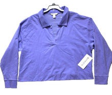 Load image into Gallery viewer, Athleta Sweatshirt Womens Large Purple Retroterry Polo Oversized Collared NWT
