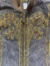 Load image into Gallery viewer, Bob Mackie Jacket Womens Small Brown Oversized Wearable Art Zip Up Embroidered