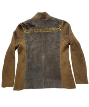 Load image into Gallery viewer, Bob Mackie Jacket Womens Small Brown Oversized Wearable Art Zip Up Embroidered