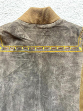 Load image into Gallery viewer, Bob Mackie Jacket Womens Small Brown Oversized Wearable Art Zip Up Embroidered