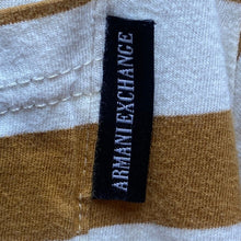 Load image into Gallery viewer, Armani Exchange Shirt Womens Extra Large Gold White Striped Academia Casual