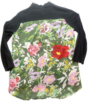 Load image into Gallery viewer, Kaktus Shirt Womens Extra Large Black Floral Button Up Casual Blouse Tunic Rayon