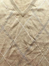 Load image into Gallery viewer, Tasso Elba Vest Adult Extra Large Tan Argyle Diamond 100% Cashmere Sweater Mens