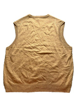 Load image into Gallery viewer, Tasso Elba Vest Adult Extra Large Tan Argyle Diamond 100% Cashmere Sweater Mens