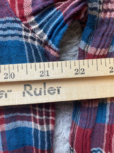 Load image into Gallery viewer, KUT From The Kloth Shirt Womens Medium Blue Red Flannel Plaid Snaps Stretch Lady