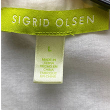 Load image into Gallery viewer, Sigrid Olsen Shirt Womens Large Ivory Button Down Mature Academia Minimalist