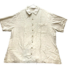 Load image into Gallery viewer, Caribbean Shirt Adult 3XL Ecru Button Up Embroidered Pure Silk Hawaiian Mens