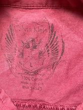 Load image into Gallery viewer, Calvin Klein Shirt Adult Large Y2K Maroon Eagle Spell Out Logo Pocket Polo Mens