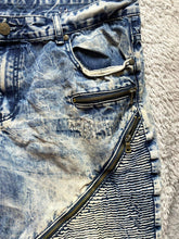 Load image into Gallery viewer, D-Lux Denim Shorts Adult 38 Zip Pockets Thrashed Acid Wash Bermuda Jeans Mens