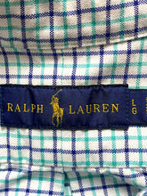 Load image into Gallery viewer, Ralph Lauren Shirt Adult Large Button Up Grid Checkered Flesh Pony Casual Mens