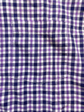 Load image into Gallery viewer, Allan Flusser Shirt Adult Large Purple Button Up Grid Checkered Embroidery Mens