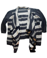 Load image into Gallery viewer, Torrid Sweater Womens 4 4X Black White Waterfall Open Front Cardigan Draped Lady