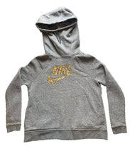 Load image into Gallery viewer, Nike Sweatshirt Adult Medium Gray Metallic Swoosh Logo Funnel Rally Hoodie Mens