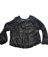 Load image into Gallery viewer, Torrid Shirt Womens 3 3X Black Sequins Shimmer Bling Evening Blouse Plus Ladies