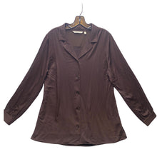 Load image into Gallery viewer, Soft Surroundings Blouse Womens Medium Brown Flowy Mature Button Down Academia