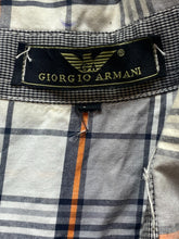 Load image into Gallery viewer, Giorgio Armani Shirt Adult Medium Gray Orange Plaid Embroidered Button Up Mens
