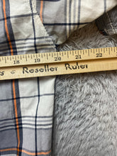 Load image into Gallery viewer, Giorgio Armani Shirt Adult Medium Gray Orange Plaid Embroidered Button Up Mens