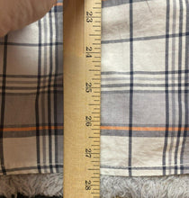 Load image into Gallery viewer, Giorgio Armani Shirt Adult Medium Gray Orange Plaid Embroidered Button Up Mens