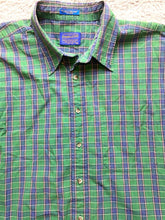 Load image into Gallery viewer, Pendleton Shirt Adult Extra Large Blue Green Plaid Woolen Mills Button Up Mens