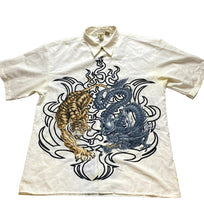 Load image into Gallery viewer, Billion Bay Shirt Adult Extra Large Tiger vs Dragon Button Up Oversized Mens