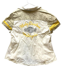 Load image into Gallery viewer, Harley Davidson Shirt Womens 1W Beige Motorcycle Biker Zip Up Polo Spandex Plus