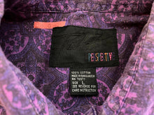 Load image into Gallery viewer, Palet Perspective Shirt Adult Large Purple Button Up AOP Geometric Casual Mens