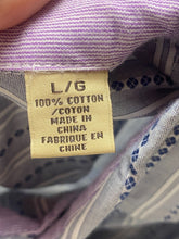 Load image into Gallery viewer, Tommy Bahama Shirt Adult Large Blue Striped Button Up Flip Cuffs Contrast Mens
