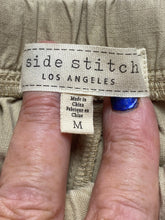 Load image into Gallery viewer, Side Stitch Pants Womens Medium (34x15) Taupe Cropped Capri Drawstring Ladies