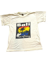 Load image into Gallery viewer, Bali Barong Shirt Womens Large Pale Yellow Surfing Surfboard Palm Trees Beach