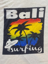 Load image into Gallery viewer, Bali Barong Shirt Womens Large Pale Yellow Surfing Surfboard Palm Trees Beach