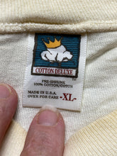 Load image into Gallery viewer, VTG Horse Shirt Adult Extra Large Dingy White Blue Bell Lodge Custer Park Mens