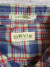 Load image into Gallery viewer, Orvis Shirt Adult Large Blue Red Green Plaid Button Up Casual Chest Pocket Mens